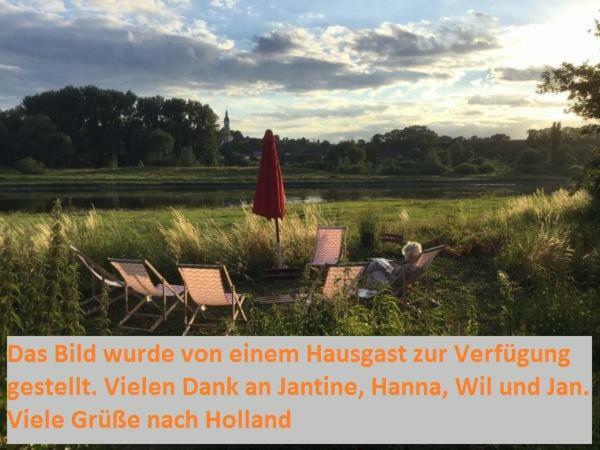 Pension Elbkiosk Kleinzadel Buitenkant foto